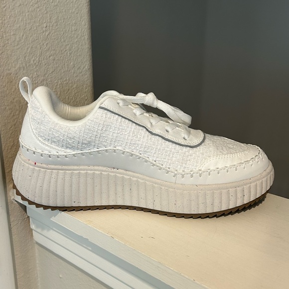 Dream Pairs Women's White Lace Up Platform Sneakers Shoes Size 9 - Picture 5 of 10